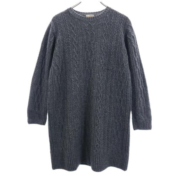 MACKINTOSH PHILOSOPHY マッキントッシュフィロソフィー ウールブレンド 長袖 ニット ワンピース 38 グレー レディース