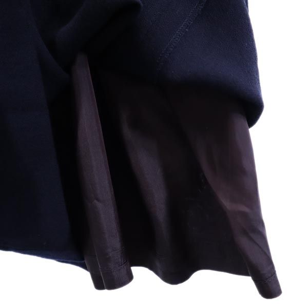 LANVIN ランバン ウールブレンド フランス製 長袖 ワンピース 36 紺 レディース