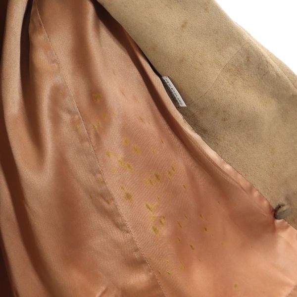 VINTAGE ヴィンテージ 80s USA製 スエード コート ベージュ ファー ベルト付き レディース