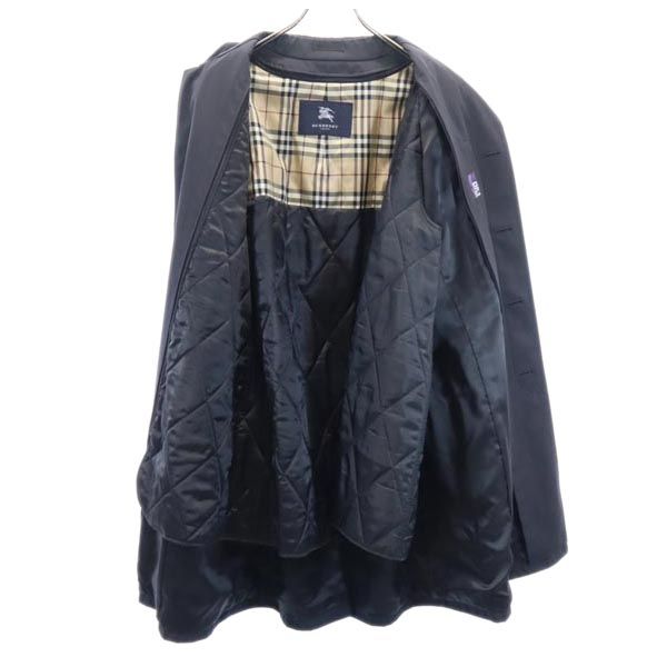 BURBERRY バーバリー 日本製 三陽商会 2WAY ステンカラーコート M 黒 中綿ライナー付き メンズ
