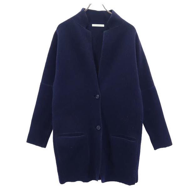 LUCIO VANOTTI ルーチョバノッティ イタリア製 ニット ロング ジャケット 2 紺 メンズ
