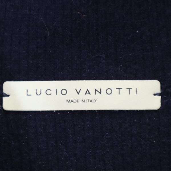 LUCIO VANOTTI ルーチョバノッティ イタリア製 ニット ロング ジャケット 2 紺 メンズ