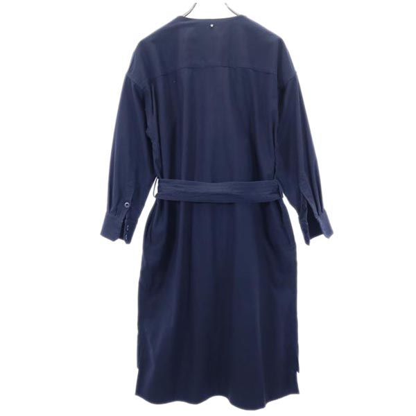 CONVERSE コンバース ワンピース風 ノーカラーコート 紺 薄手 レディース
