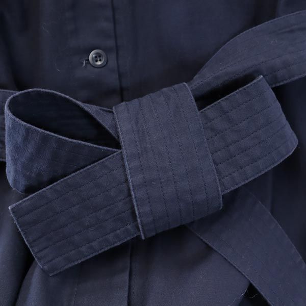 CONVERSE コンバース ワンピース風 ノーカラーコート 紺 薄手 レディース