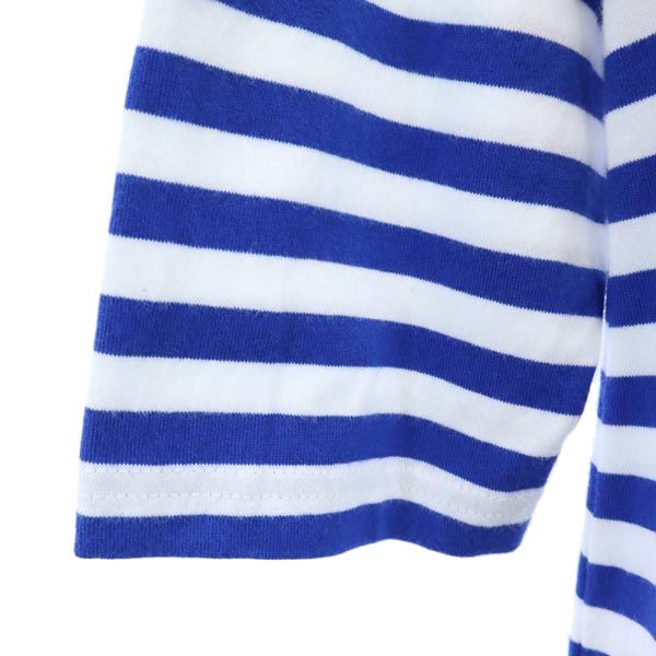 marimekko マリメッコ ボーダー 長袖 ワンピース 160 青×白 キッズ
