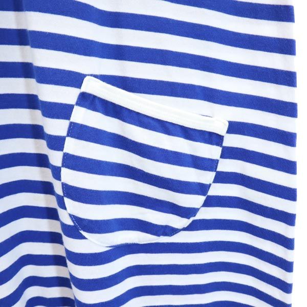 marimekko マリメッコ ボーダー 長袖 ワンピース 160 青×白 キッズ
