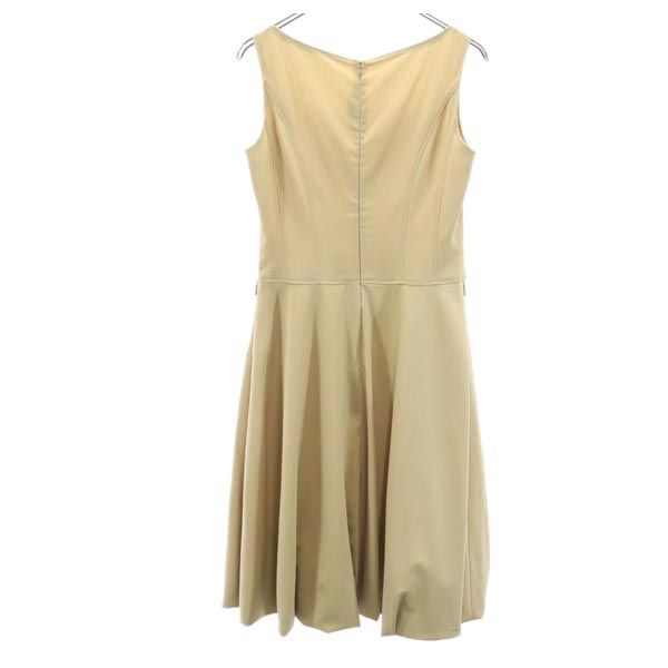 FOXEY フォクシー 日本製 ノースリーブ バルーン ワンピース 38 ベージュ系 バックジップ レディース