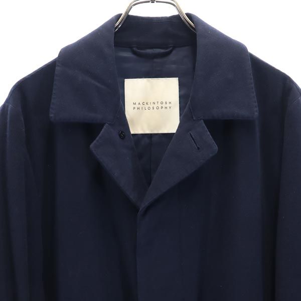MACKINTOSH PHILOSOPHY マッキントッシュフィロソフィー 三陽商会 ステンカラーコート 38 紺 メンズ