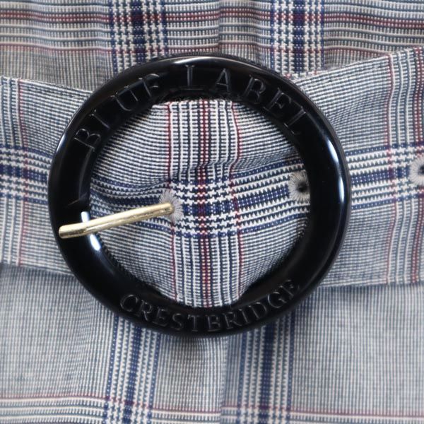 BLUE LABEL CRESTBRIDGE ブルーレーベルクレストブリッジ 三陽商会 チェック柄 7分袖 ワンピース 36 グレー系 レディース