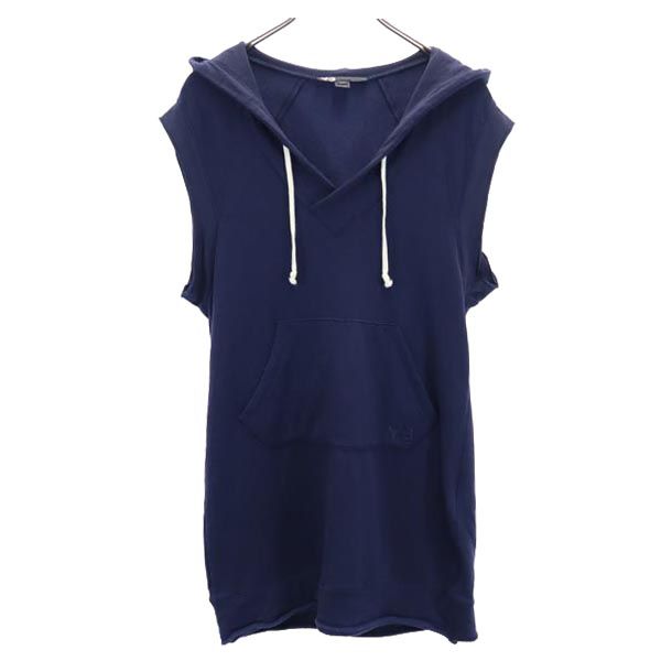 Y-3 ワイスリー ロゴ刺繍 半袖 フレンチスリーブ ワンピース S ネイビー レディース
