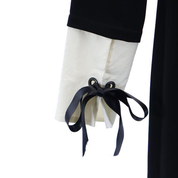 IMPERIAL インペリアル 長袖 ワンピース S ブラック系 バックジップ 袖リボン レディース