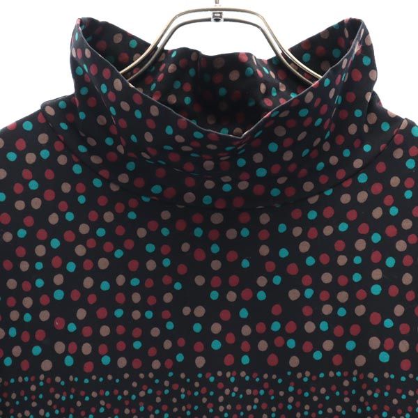 marimekko マリメッコ 総柄 7分袖 ワンピース M ブラック系 レディース