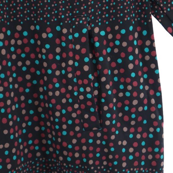 marimekko マリメッコ 総柄 7分袖 ワンピース M ブラック系 レディース