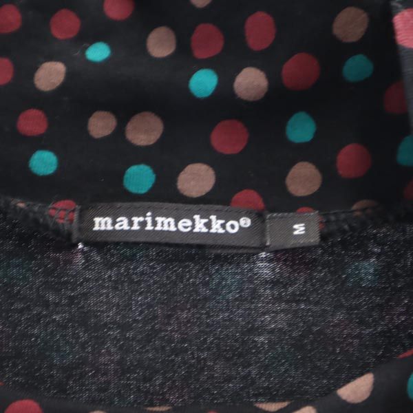 marimekko マリメッコ 総柄 7分袖 ワンピース M ブラック系 レディース
