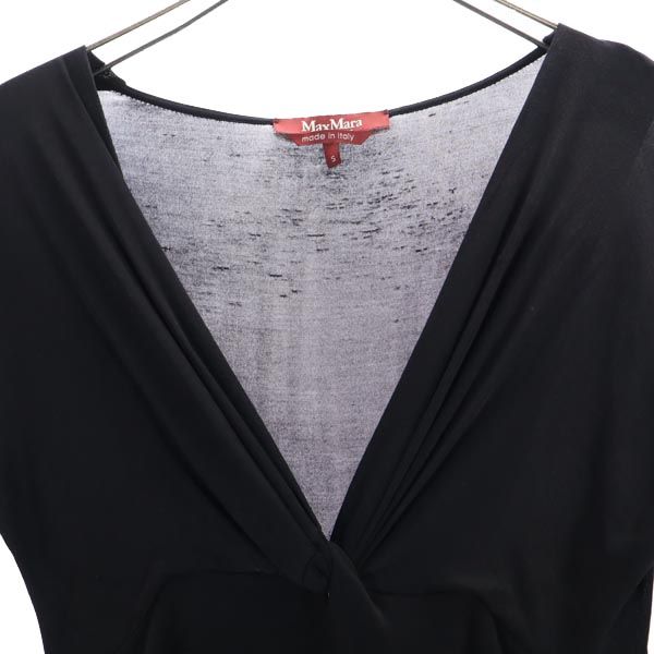 MAX MARA マックスマーラ 7分袖 ロングワンピース S 黒 レディース