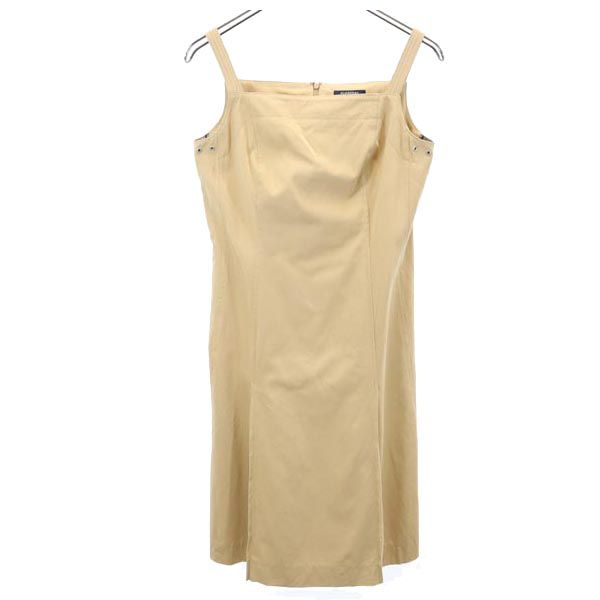 BURBERRY バーバリー ジャンパースカート 38 ベージュ系 ワンピース バックジップ レディース