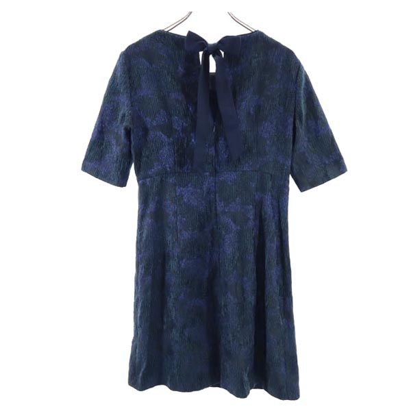 MAX&CO マックスアンドコー イタリア製 総柄 半袖 ワンピース 42 青系 レディース