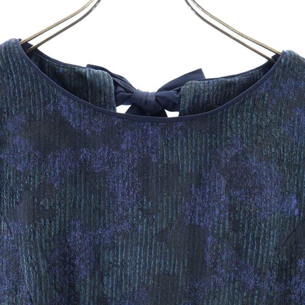 MAX&CO マックスアンドコー イタリア製 総柄 半袖 ワンピース 42 青系 レディース