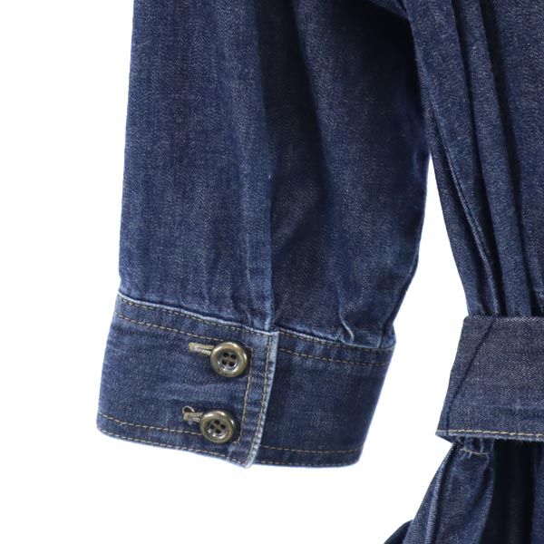 To b. by agns b トゥービーバイアニエスベー 7分袖 ウエストリボン デニム ワンピース 36 レディース