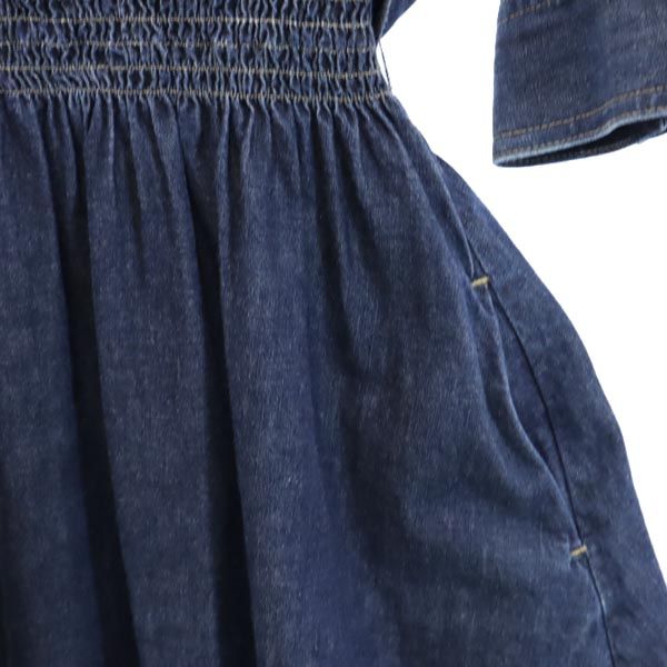 To b. by agns b トゥービーバイアニエスベー 7分袖 ウエストリボン デニム ワンピース 36 レディース