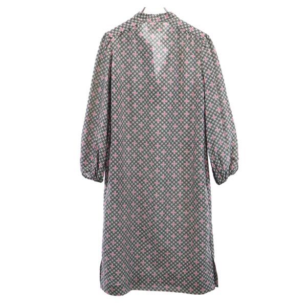 BALENCIAGA バレンシアガ イタリア製 総柄 長袖 ワンピース ブラック系 レディース