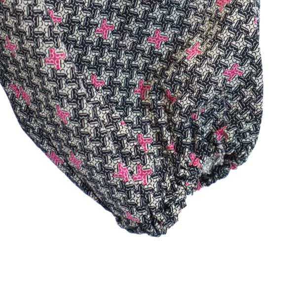 BALENCIAGA バレンシアガ イタリア製 総柄 長袖 ワンピース ブラック系 レディース