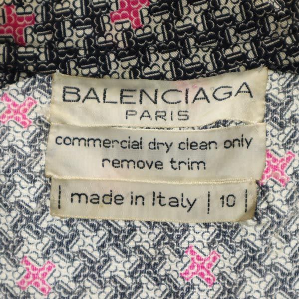 BALENCIAGA バレンシアガ イタリア製 総柄 長袖 ワンピース ブラック系 レディース