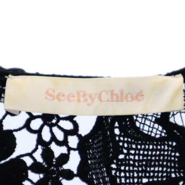 SEE BY CHLOE シーバイクロエ 長袖 レース ワンピース 36 ブラック系 レディース