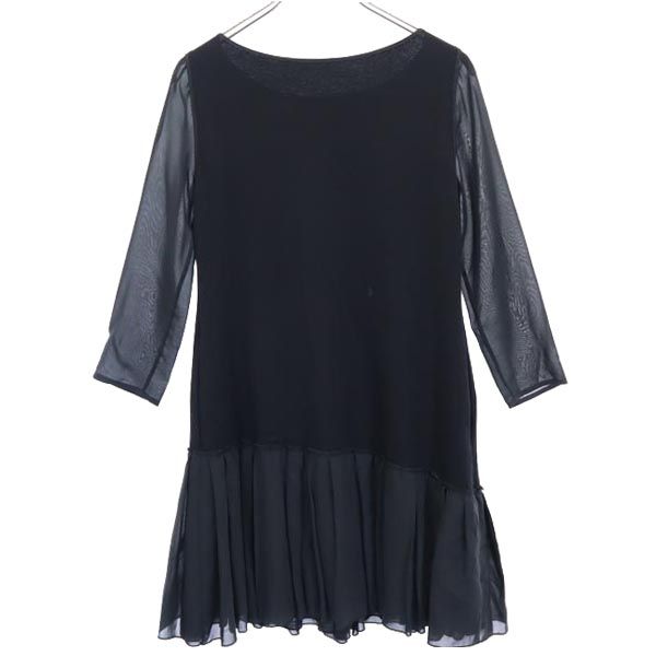 FOXEY NEW YORK フォクシーニューヨーク 日本製 長袖 ワンピース 38 黒 レディース