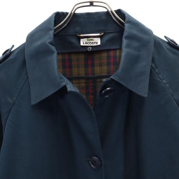 LACOSTE ラコステ ステンカラーコート 42 紺 スプリングコート レディース