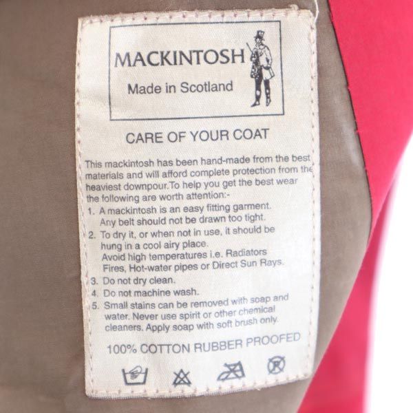 Mackintosh マッキントッシュ ステンカラーコート 32 赤 ハンドメイド レディース