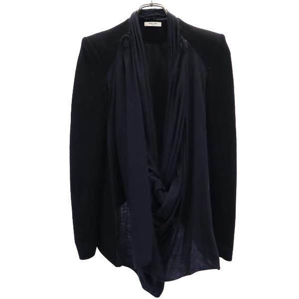 HELMUT LANG ヘルムートラング クロスドレープ ジャケット 黒×グレー レディース