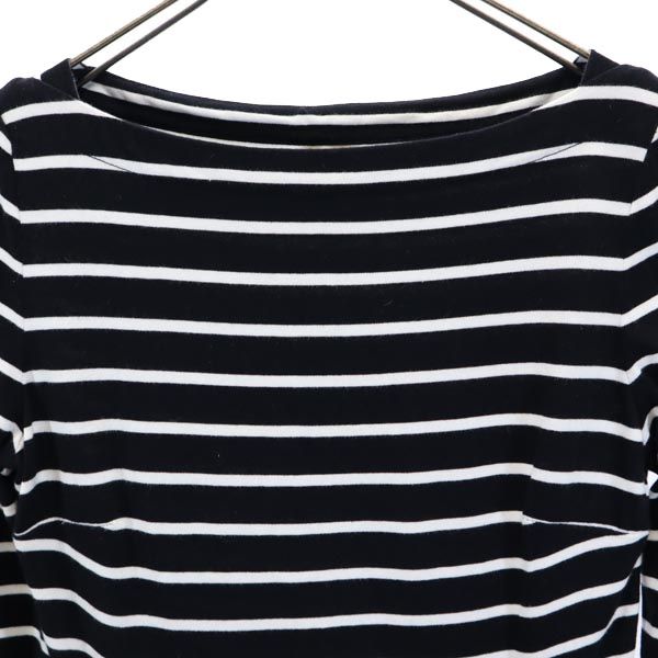 Kate Spade ケイトスペード ボーダー柄 長袖 ワンピース S 黒×白 レディース