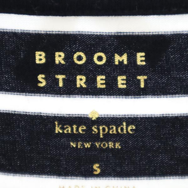 Kate Spade ケイトスペード ボーダー柄 長袖 ワンピース S 黒×白 レディース