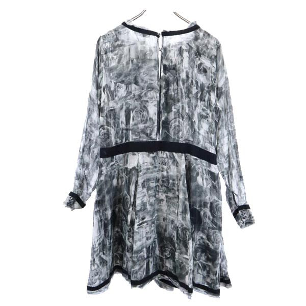 未使用 DIESEL ディーゼル 総柄 長袖 ワンピース S 黒系 レディース