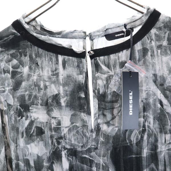 未使用 DIESEL ディーゼル 総柄 長袖 ワンピース S 黒系 レディース