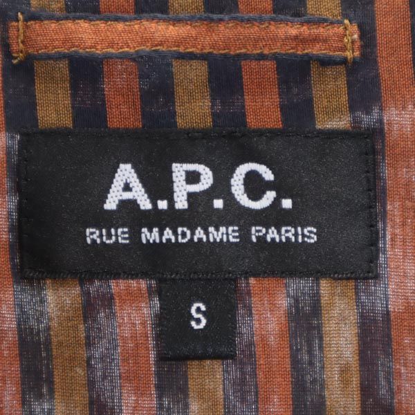 A.P.C. アーペーセー ストライプ柄 長袖 ワンピース S 茶系 レディース