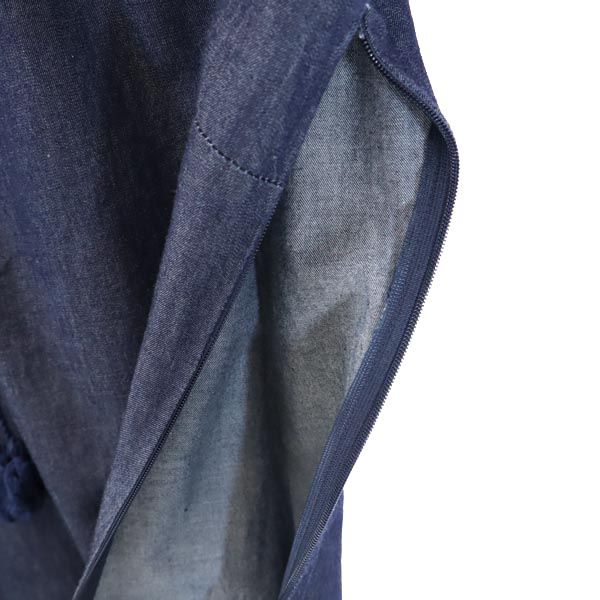 MIUMIU ミュウミュウ イタリア製 長袖 ワンピース 40 ネイビー系 レディース