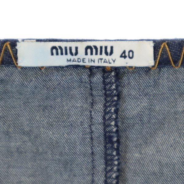 MIUMIU ミュウミュウ イタリア製 長袖 ワンピース 40 ネイビー系 レディース