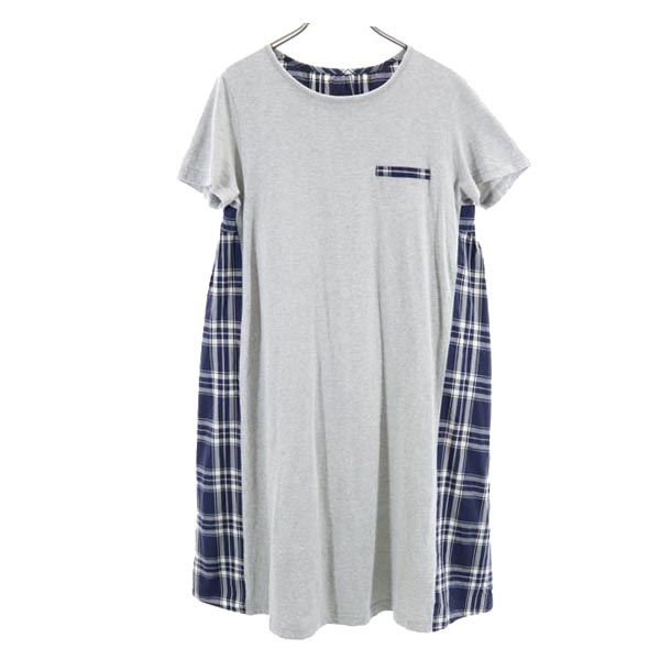 MACKINTOSH PHILOSOPHY マッキントッシュフィロソフィー 日本製 三陽商会 ノースリーブ ワンピース 38 グレー×ネイビー レディース