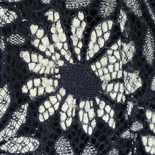 MARC BY MARC JACOBS マークバイマークジェイコブス 花刺繍 半袖 ワンピース 0 黒系 インナー付き レディース