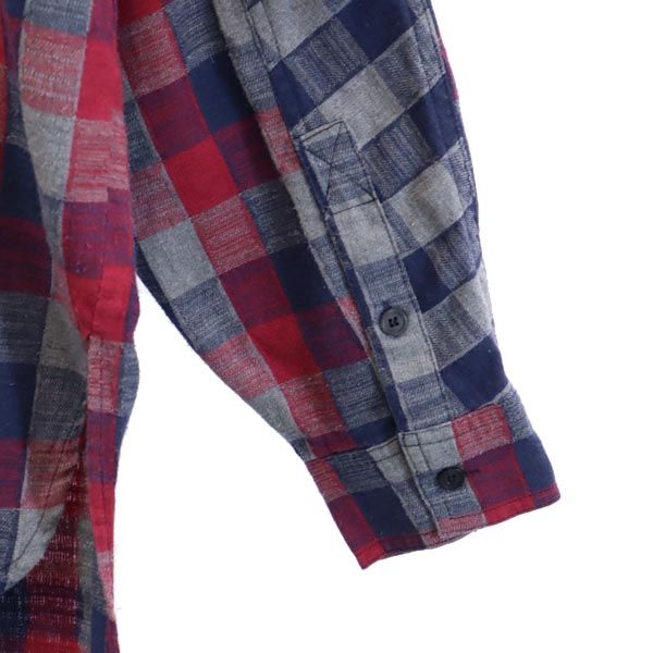 Danke Schon ダンケシェーン リネンブレンド コットン チェック柄 長袖 ロング シャツ F 赤系 メンズ