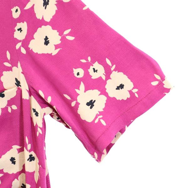 MAX&CO マックスアンドコー 花柄 総柄 半袖 ワンピース 36 ピンク系 ハーフボタン レディース