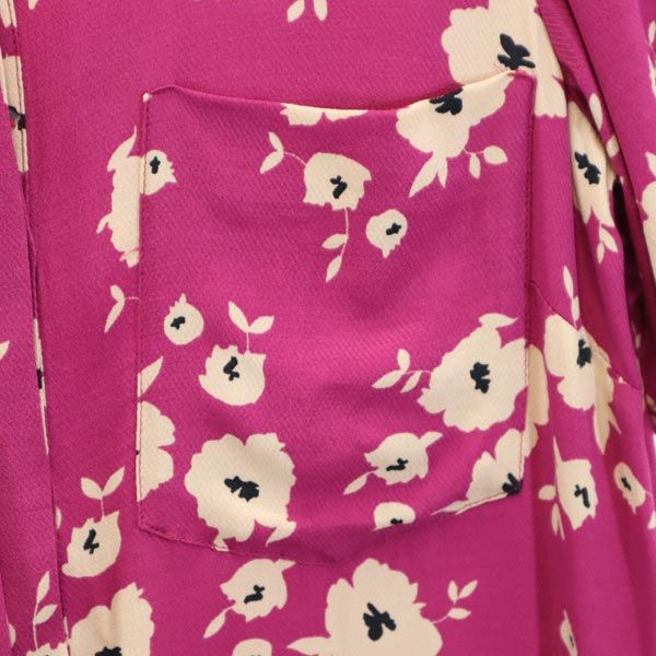 MAX&CO マックスアンドコー 花柄 総柄 半袖 ワンピース 36 ピンク系 ハーフボタン レディース