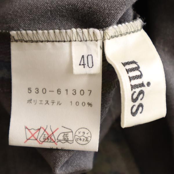 miss chloe ミスクロエ 日本製 花柄 半袖 シャツ レース ワンピース 40 カーキ系 レディース