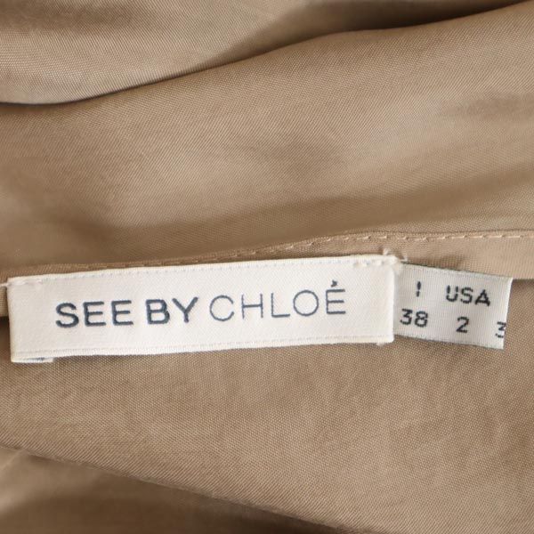 SEE BY CHLOE シーバイクロエ ノースリーブ ワンピース US2 ベージュ系 ウエストリボン レディース