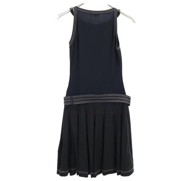 PAULE KA ポールカ ノースリーブ ワンピース 36 ブラック系 サイドジップ レディース