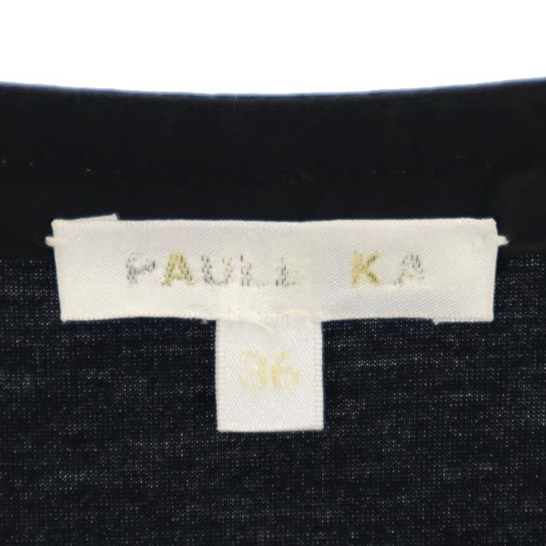 PAULE KA ポールカ ノースリーブ ワンピース 36 ブラック系 サイドジップ レディース