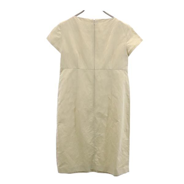 マックスマーラステュディオ 半袖 ワンピース ベージュ系 MAXMARA STUDIO バックジップ レディース