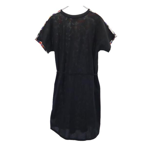 PS Paul Smith ピーエスポールスミス 日本製 総柄 半袖 ワンピース XL ウエストリボン レディース